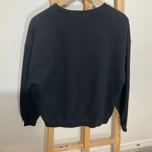Black crewneck graphic sweater “you bring the worst out of me” size large - Picture 7 of 7